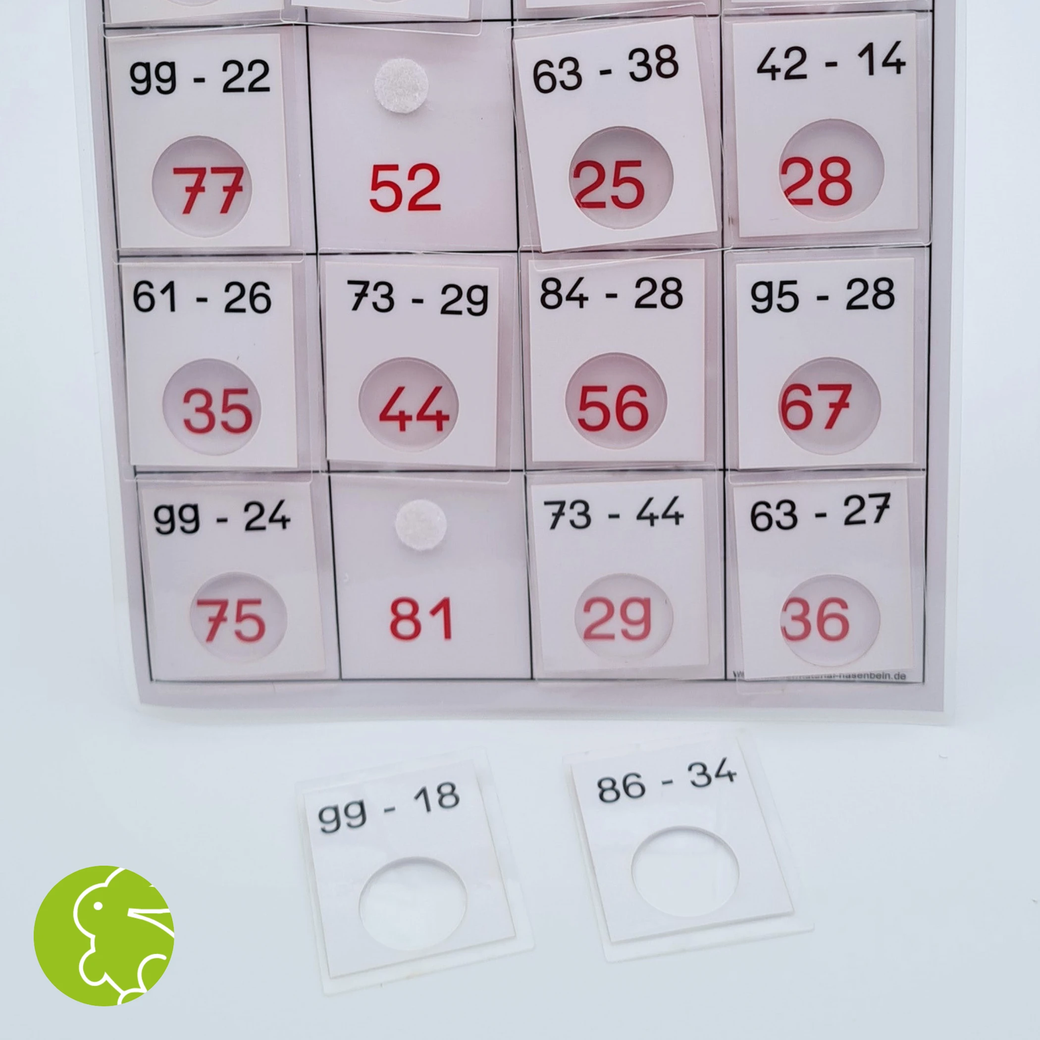 Subtraktionslotto 100 (gem.10er-gem.10er)