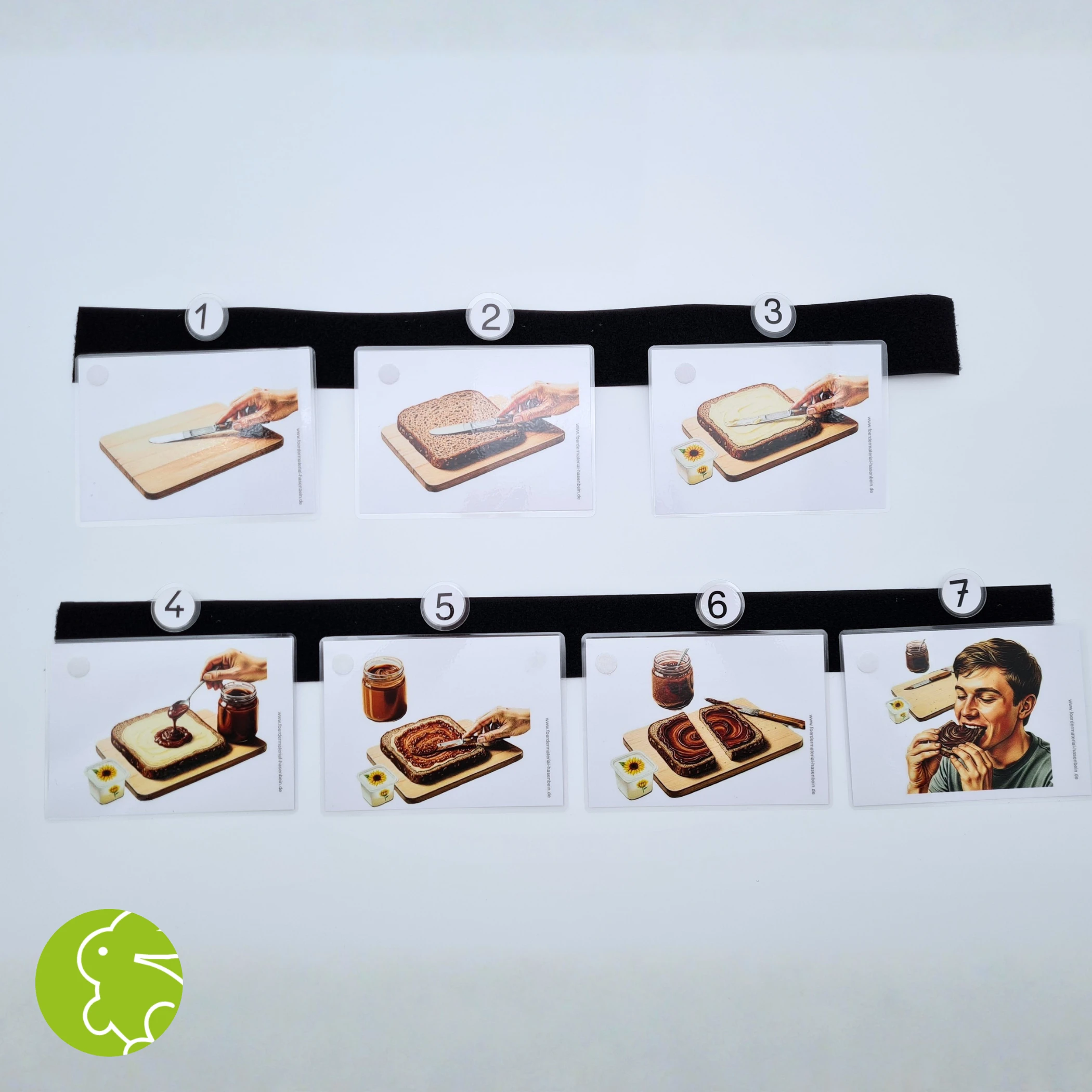 Bilderfolge "Nougatcremebrot"