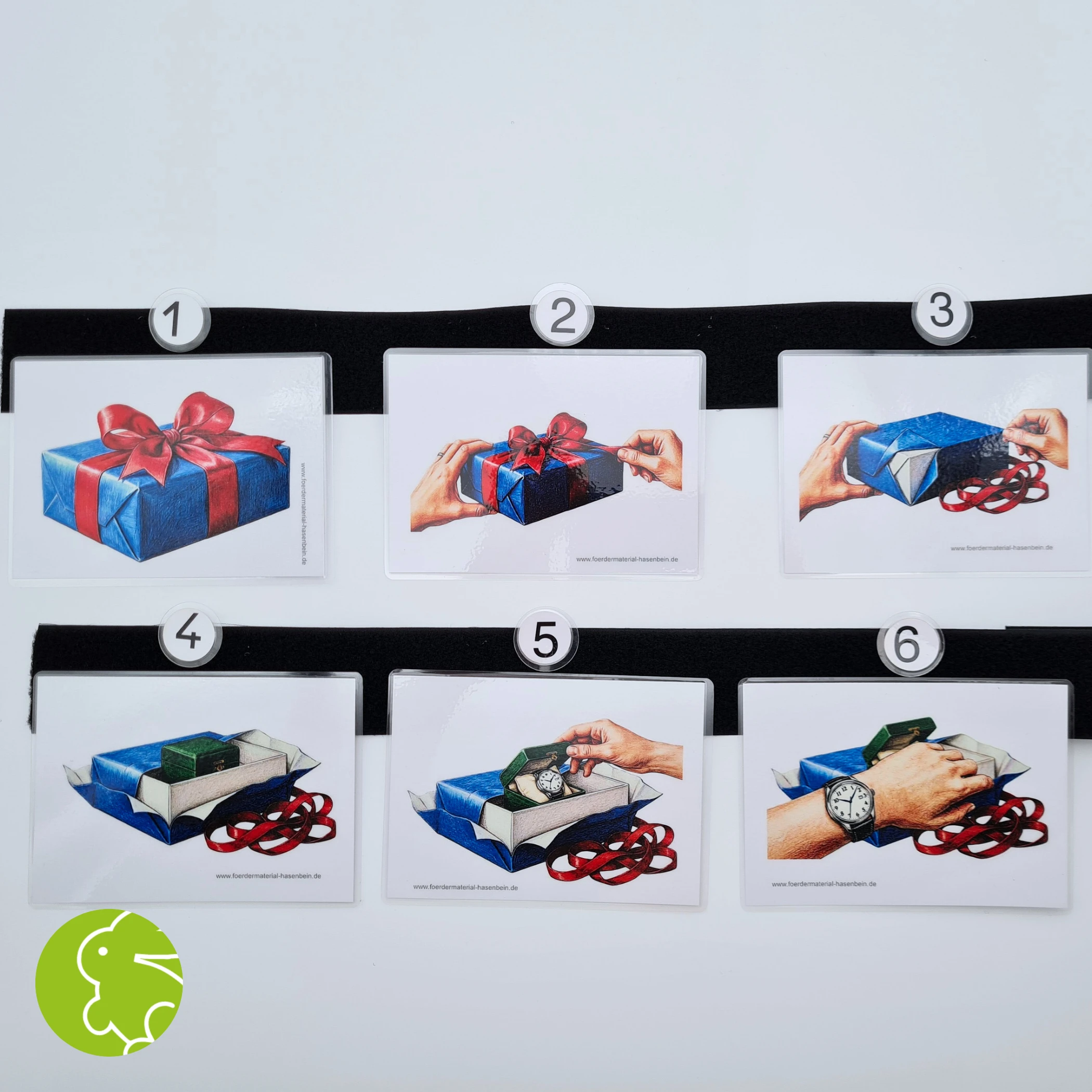 Bilderfolge "Geschenk auspacken"